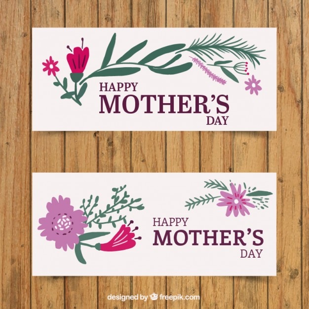 Vector banners del día de la madre con flores