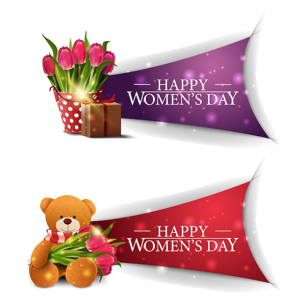 Banners del día de la mujer.