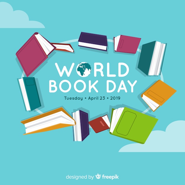 Banners del día mundial del libro en diseño plano