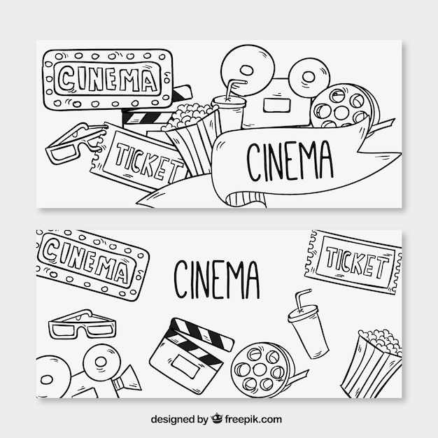 Banners de dibujos relacionados con el cine