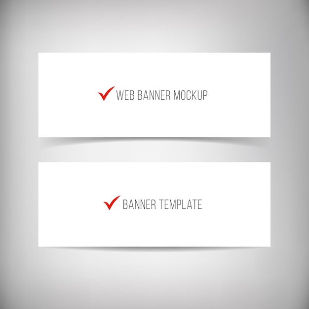 Banners con diferentes sombras aisladas sobre fondo gris oscuro conjunto de banner vectorial vacío encabezado o pie de página del sitio web maqueta de tira de papel de material realista ilustración vectorial plantilla de banner web