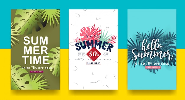 Banners de diseño de carteles de verano.