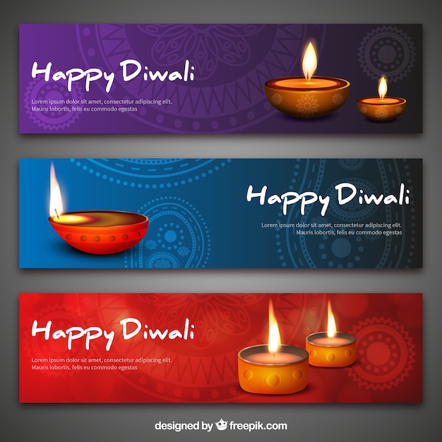 Vector banners diwali