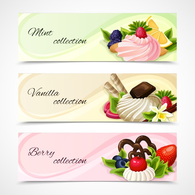 Banners de dulces conjunto horizontal