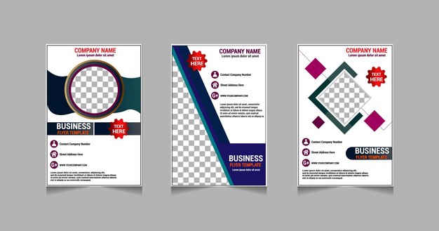 Banners de empresa con colores llamativos y fondo gris