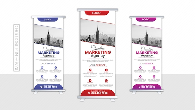 Banners enrollables de negocios vectoriales para marketing