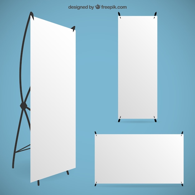 Vector banners enrollados en blanco