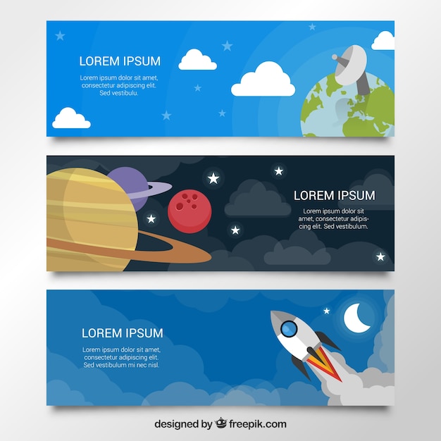 Vector banners del espacio