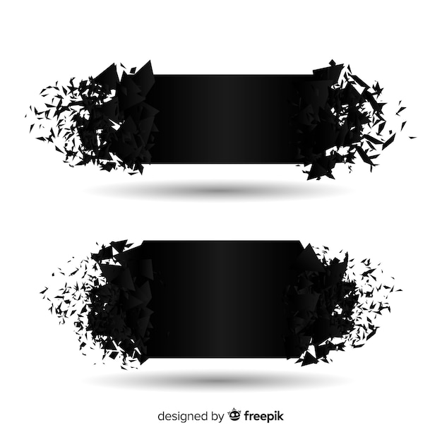 Vector banners de explosión negra