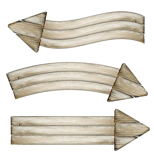 Banners de flecha de madera desgastada
