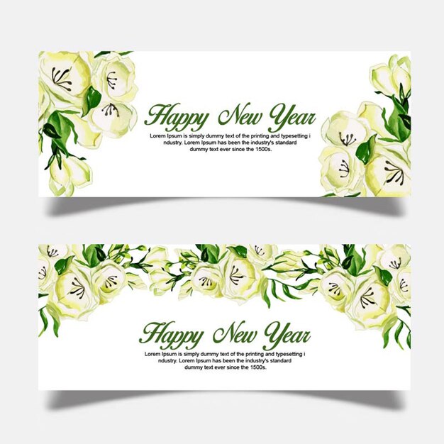 Banners florales de acuarela