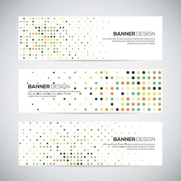 Banners con fondo geométrico aleatorio colorido abstracto