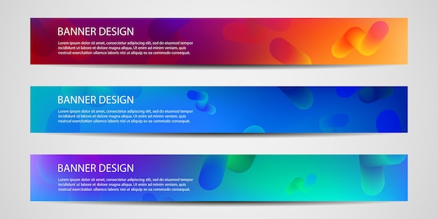 Banners con fondo geométrico colorido Ilustraciones vectoriales