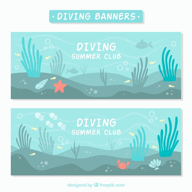 Banners de fondo marino