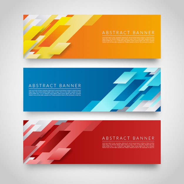 Vector banners geométricos coloridos modernos