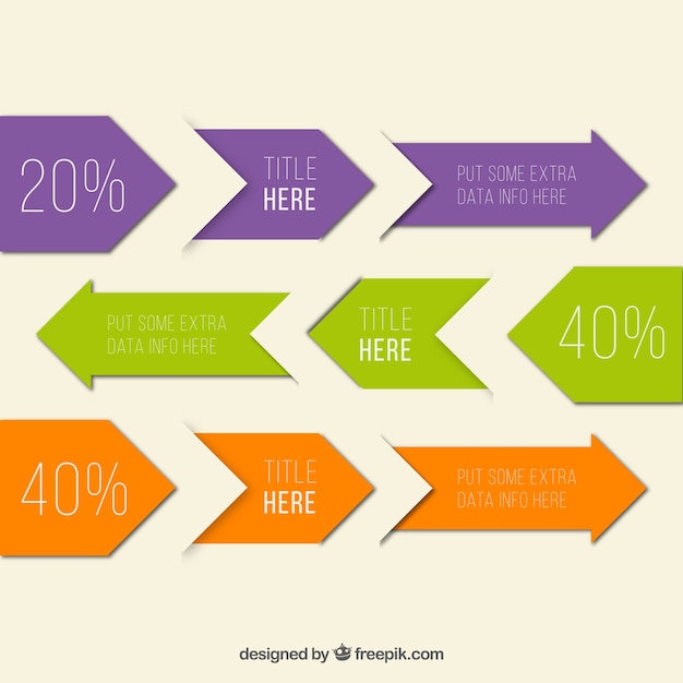 Vector banners infográficos coloridos con forma de flecha