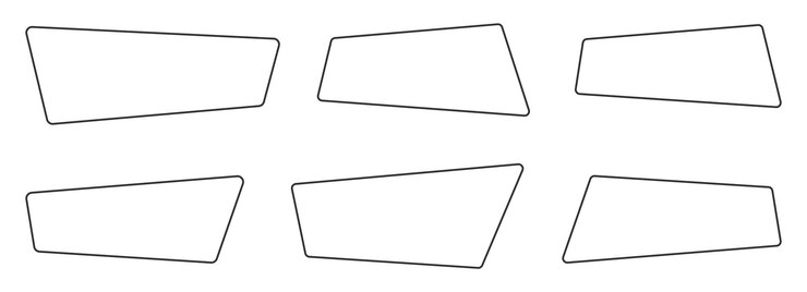 Vector banners de línea geométrica en la ilustración de vector de estilo plano aislado en blanco