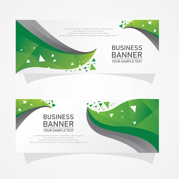 Banners de negocios de formas abstractas