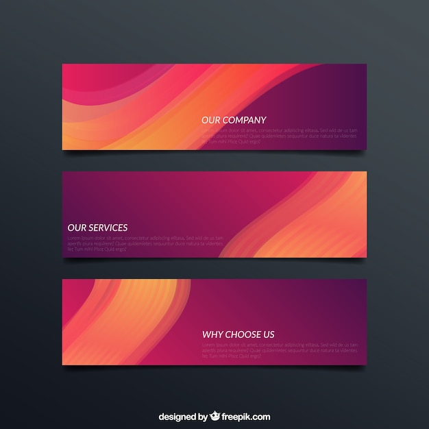 Banners onduladas abstractas