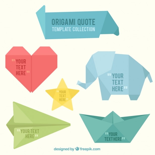 Vector banners origami con formas divertidas