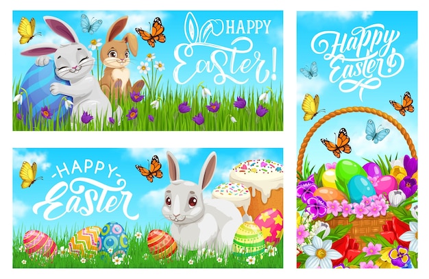 Banners de Pascua feliz