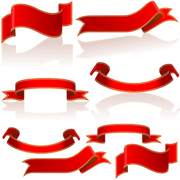 Banners y pergaminos rojos brillantes
