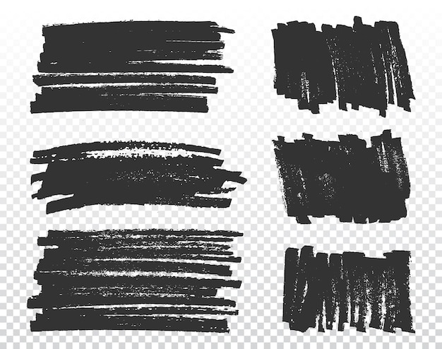 Vector banners de pintura negra dibujados a mano