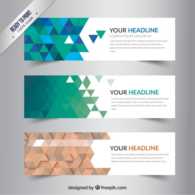 Vector banners poligonales