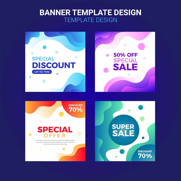 Vector banners de promoción de venta para plantilla de redes sociales