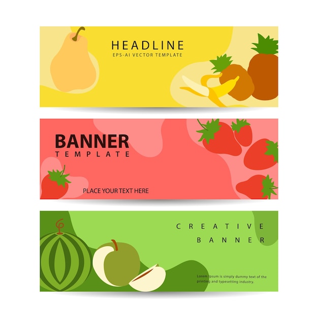 Banners promocionales para el mercado de agricultores Banners set ilustración vectorial