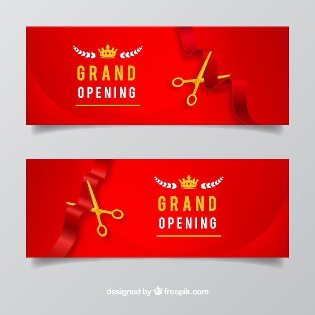 Vector banners realistas de gran apertura con estilo elegante