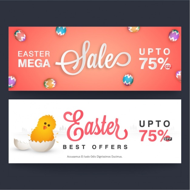 Banners de rebajas de pascua