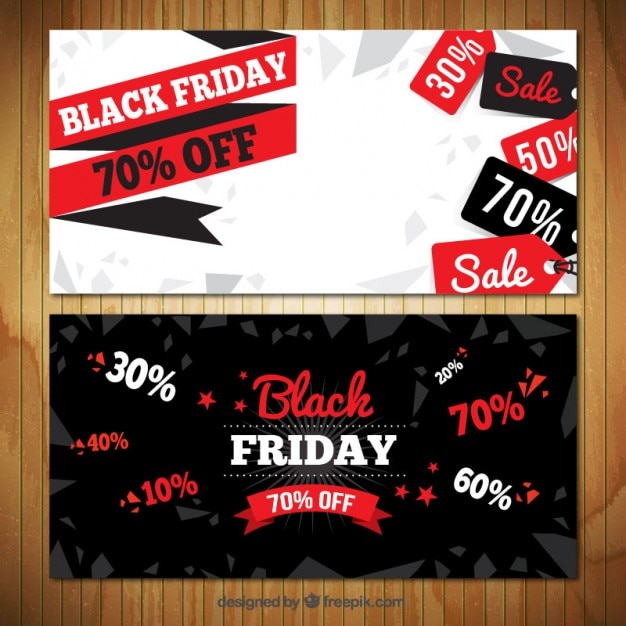 Vector banners de rebajas de viernes negro