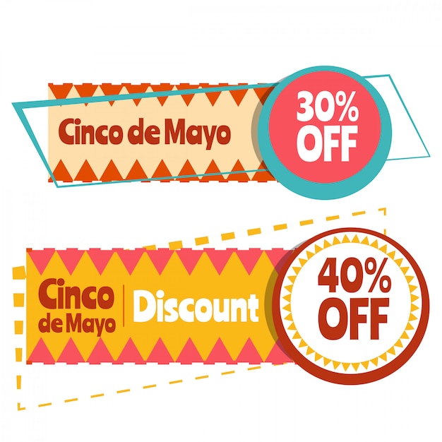 Vector banners retro cinco de mayo