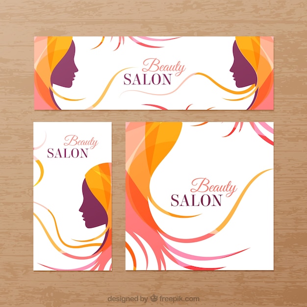 Vector banners de salón de belleza