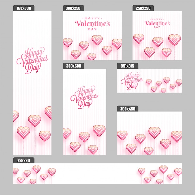 Banners de San Valentín,