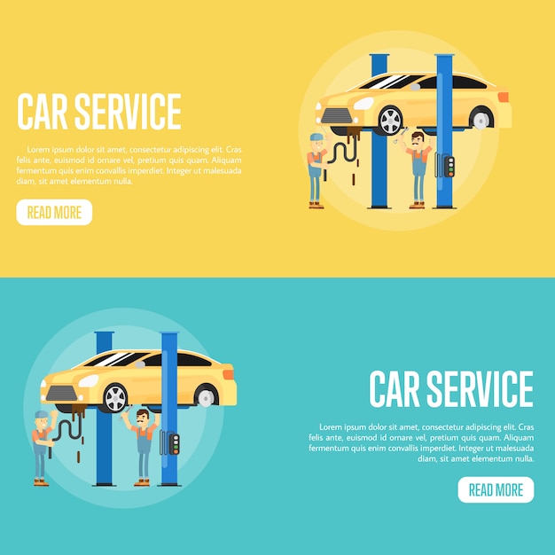 Banners de servicio de auto