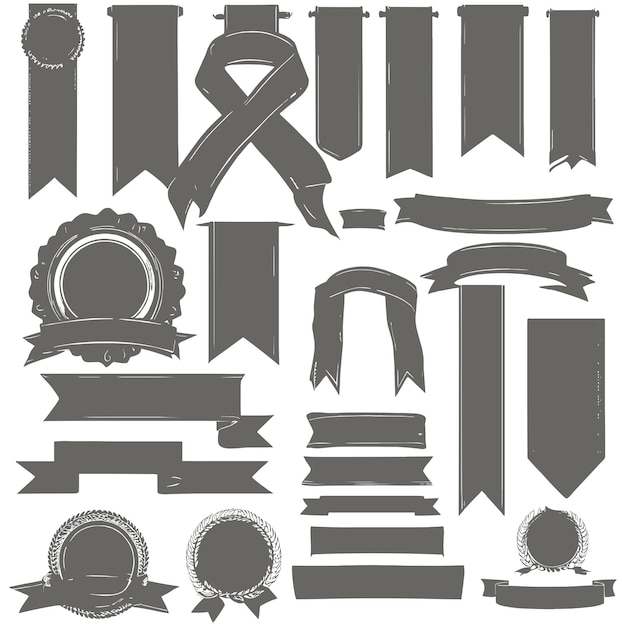 Banners de silueta de cinta en forma negra
