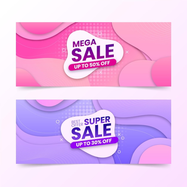 Banners de superventas abstractos degradados