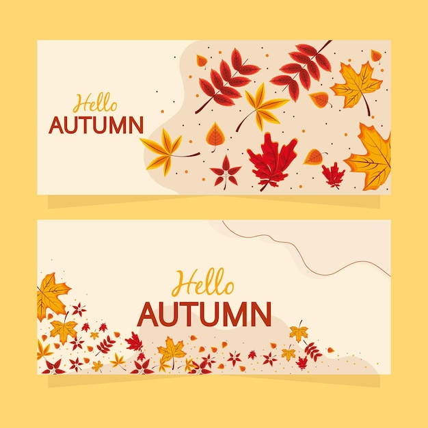 Vector banners de la temporada de otoño