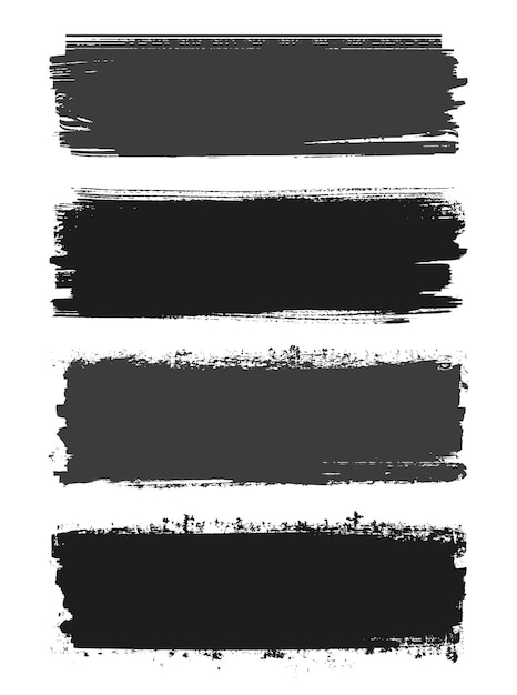 Banners de trazo de pincel grunge abstracto