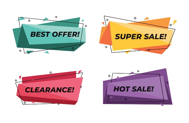 banners de venta moderna geométrica abstracta establecer precio super descuento