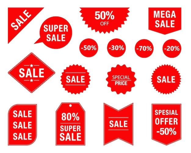 Banners de venta modernos y colección de etiquetas