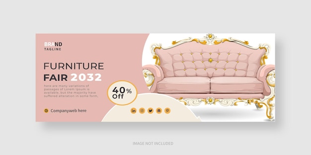 Vector banners de venta de muebles con plantilla de imagen