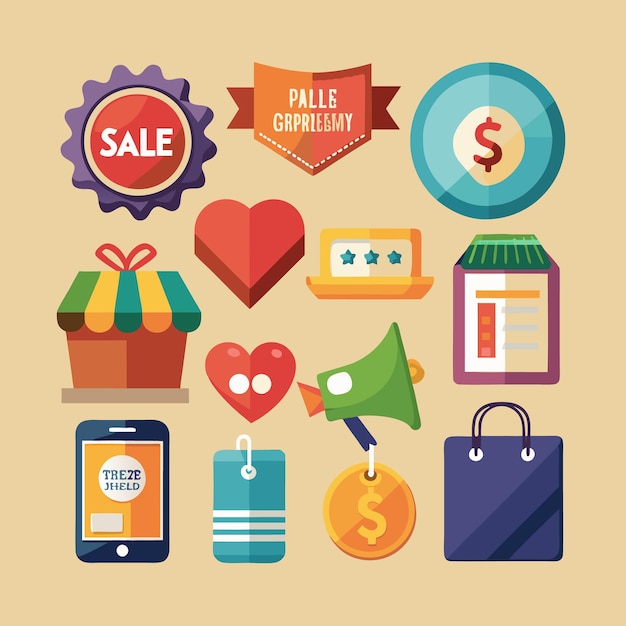 Banners de ventas y insignias de descuento Gráficos promocionales llamativos para venta al por menor y marketing