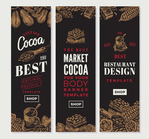 Banners verticales de cacao