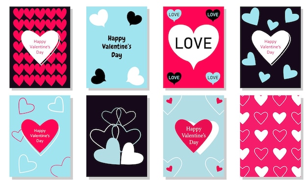 Vector banners verticales de feliz día de san valentín