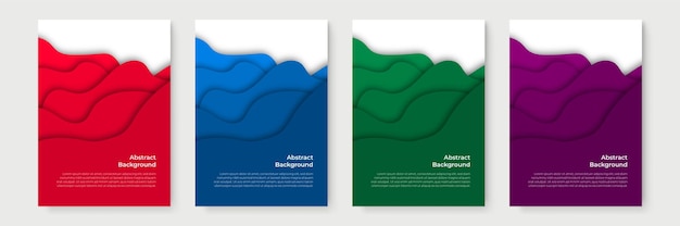 Banners verticales con fondo abstracto 3D y formas de corte de papel. Diseño vectorial para presentaciones de negocios, folletos, carteles e invitaciones.