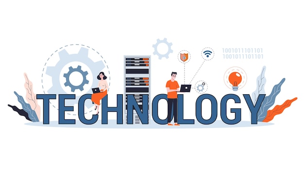 Banners verticales de tecnología. Innovación y progreso, automatización, futuro y conocimiento. Concepto de progreso. Idea de crecimiento empresarial. Yendo hacia el éxito. ilustración de línea