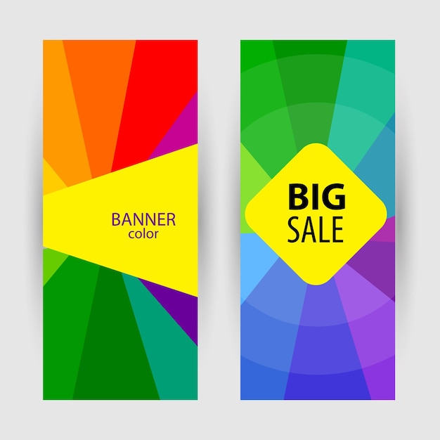 Banners verticales con texto gran venta Fondos de vector de verano abstracto